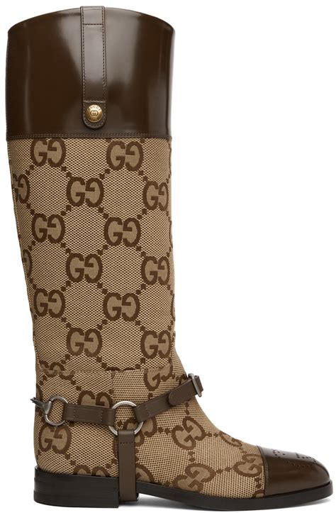 gucci knee high harness boots